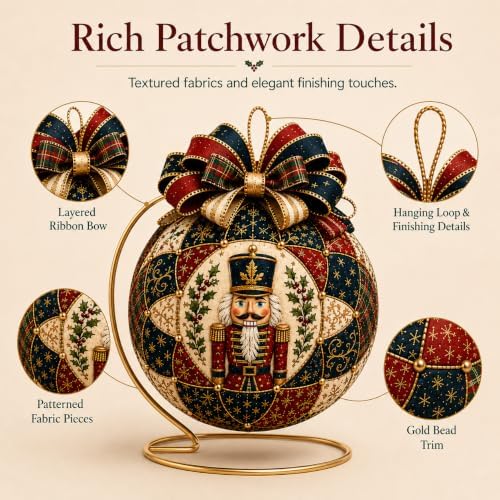 Christmas Classics Patchwork Ornament DIY Kit, Holiday Decorations，Reindeer - Image 6