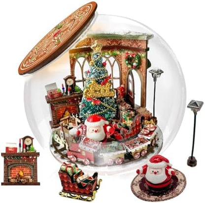 Dollhouse Miniature DIY House Kit Creative Room with Furniture and Glass Cover for Adult to Building, Halloween/Home Decorations/Gifts for Family and Friends (SDXZ) by Unknown