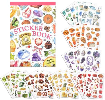 300+ PCS Color Themed Scrapbook Sticker Book, 30 Sheets Vintage Small Object Stickers, 6 Tone Aesthetic Holiday Decor Art Scrapbook Supplies for Adults Teens Women Girls Junk Journaling Planner Crafts by emmoolife