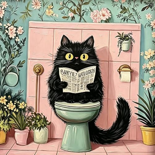 BYGFHLYW Funny Black Cat Paint by Numbers Kit for Adults Beginners by BYGFHLYW