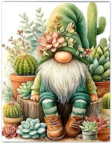CRZMODE Gnome Paint by Numbers Kit for Adults, Plant Gnome Paint by Numbers for Adults, Acrylic Painting Crafts for Home Decor Gift (16x20inch) by Unknown