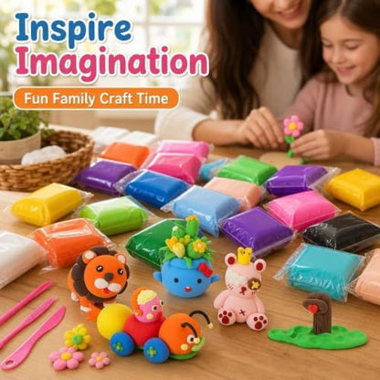 Air Dry Clay Kit for Kids – 36 Colors Non-Toxic Soft Modeling Clay Set - Image 5