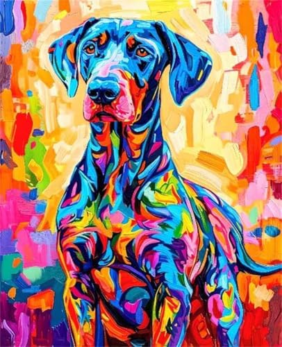 Paint by Numbers Kit for Adults Beginner, Animal Paint by Numbers Dog, DIY Easy Acrylic Watercolor Oil Painting Kit with Brushes, Arts and Crafts for Adult for Home Wall Decor, Gifts 24x32 in z-63 by Unknown