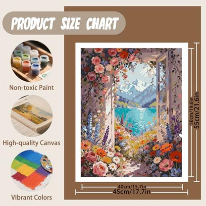 XTCIXAL Paint by Numbers Kit for Adults, Landscape, 16X20 Inch - Image 4