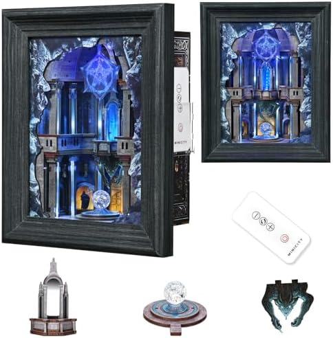 MiniCity Circle of Magic Book Nook Kit, DIY 3D Bookshelf Insert with LED by MiniCity