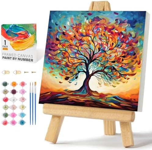 Framed Paint by Numbers Kit for Adults Beginners, Tree of Life by Offito