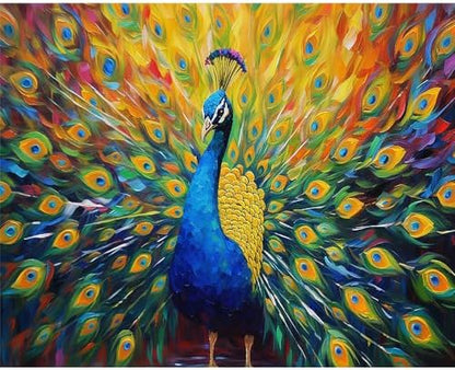 Natuyalo Peacock Paint by Numbers Kit for Adults - Animal Paint by Number on Canvas Without Frame, DIY Acrylic Painting for Ideal Gift Home Wall Decor (16x20 Inch) by Natuyalo