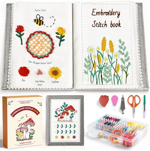 CYANFOUR 2026 New Embroidery Stitch Book Kit for Adults Beginners by Cyanfour