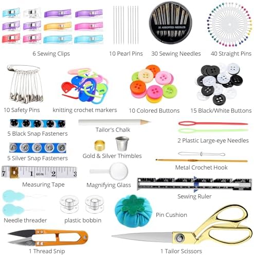 KAMTOP 191 PCS Sewing Kit for Adults with 43 Thread Colors for Repairs - Image 2