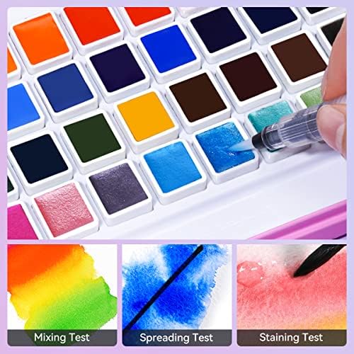 MeiLiang 48 Colors Watercolor Paint Set with Brush - Image 3