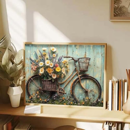 GEMOUJ Bicycle Paint by Numbers Kits for Adults Beginners Flower Number Kits on Canvas,DIY Easy Flower Oil Painting Kits,Home Wall Decor 16 X 20 Inch - Image 2