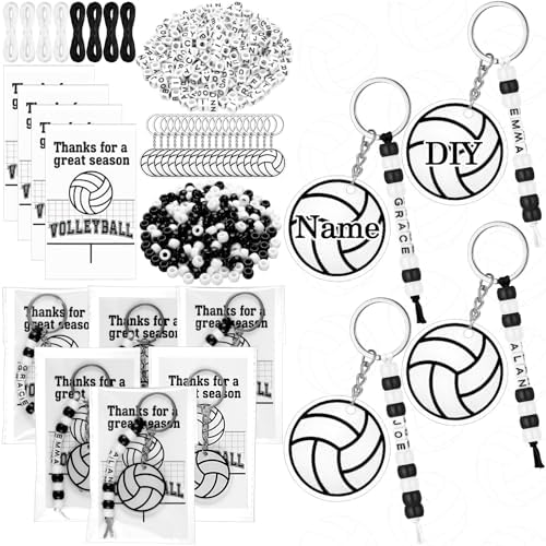 Suncalla 984 Pcs 24 Set Volleyball Keychain Making Kit DIY Volleyball Beads by Unknown