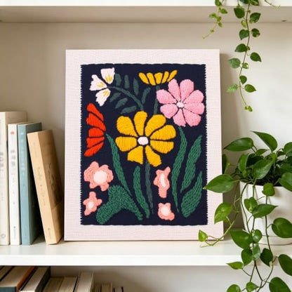 Silentsea Punch Needle Kit for Beginner Adults – Flower Embroidery Frame Kit with Pre-Printed Design, All-in-One DIY Craft for Home Decor - Image 5
