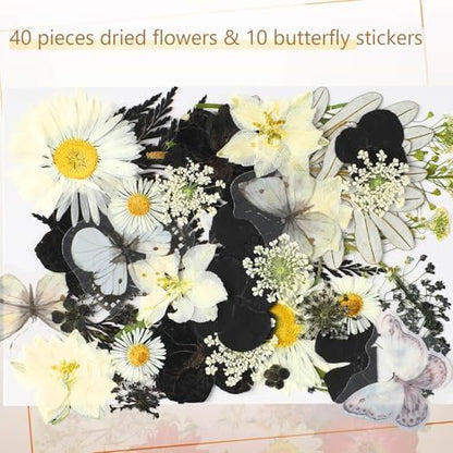 Taobary 91 Pcs DIY Dried Flowers Bookmarks Transparent, Cool Color - Image 4