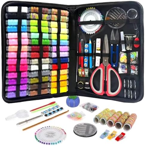 197PCS Sewing Kit for Adults, 43 XL Thread Spool, Beginners with Advanced Large Sewing Sets, Suitable for Travelers, Adults, Children, Beginners, Emergency Items, DIY and Family Sewing Kit by Pmbqifay