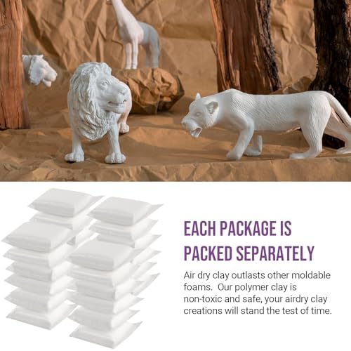 CALPALMY Air Dry Clay (8.5oz), Bulk 24-Pack White Moldable Foam Clay, Airdry Soft Clay for Kids Gifts Partty and School Project Supplies, Perfect for Crafts Cosplay Sculpting and Artistic Projects - Image 6
