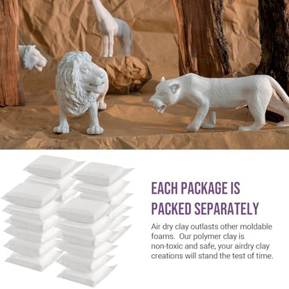 CALPALMY Air Dry Clay (8.5oz), Bulk 24-Pack White Moldable Foam Clay, Airdry Soft Clay for Kids Gifts Partty and School Project Supplies, Perfect for Crafts Cosplay Sculpting and Artistic Projects - Image 6