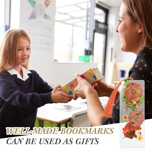 Fuyoooo 376 Pcs Pressed Flower Bookmark Kit,Orange Yellow,2 x 6 Inch - Image 5