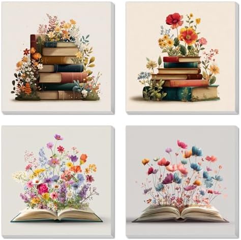 Banket 4 Pack Framed Paint By Numbers Kit for Adults Beginner Book Adult Paint By Number Kits on Canvas Flowers Painting By Numbers for Adults with Frame DIY Painting Kits for Home Wall Art 8x8 Inch by Unknown