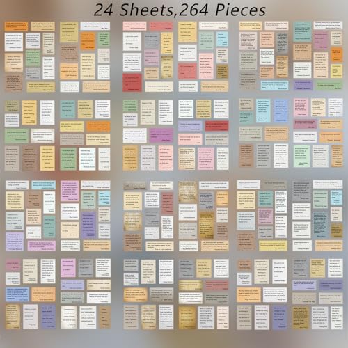 Prstincol 24 Sheets Vintage Motivational Quote Stickers Pad wtih Tweezer,246 Pcs Inspirational Typewriter Font Quotes Pad,Word Stickers for Scrapbook Junk Journal Bullet Journal DIY Craft Card Making - Image 6