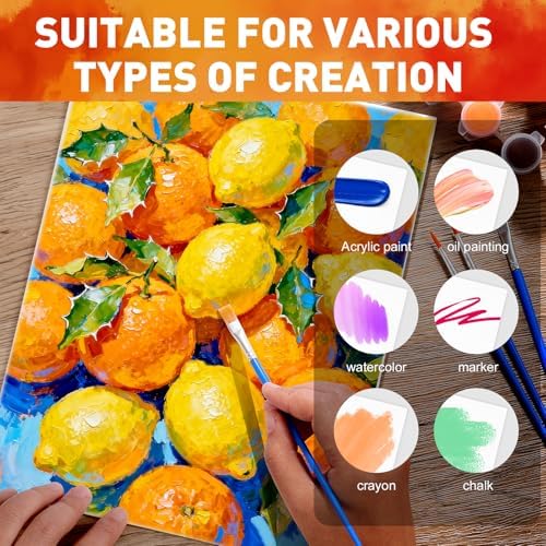 ESRICH 20 Pack 8x10 Canvas and Easel Set, Mini Acrylic Paint, Paint Brushes, Palettes, Aprons, Sip and Paint Kits for Adults Couples Friends Date Night Painting Party Supplies - Image 3