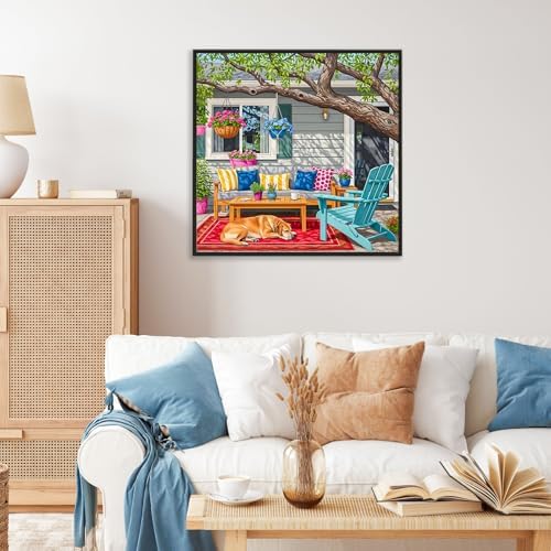 Paint by Numbers Kit for Adults, Cozy Backyard Number Painting Canvas Kit - Image 2