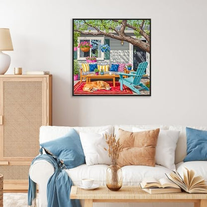 Paint by Numbers Kit for Adults, Cozy Backyard Number Painting Canvas Kit - Image 2