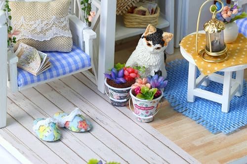 DIY Miniature Dollhouse Kits - Wooden Mini Model House with LED Lights, Tiny Furniture & Accessories – Craft Building Kits for Teens & Adults (Kitten Diary) – Birthday Valentine's Gift - Image 4