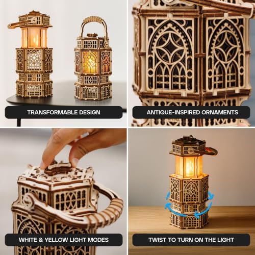 Wood Trick Antique Lantern LED 3D Wooden Puzzles for Adults to Build - Image 5