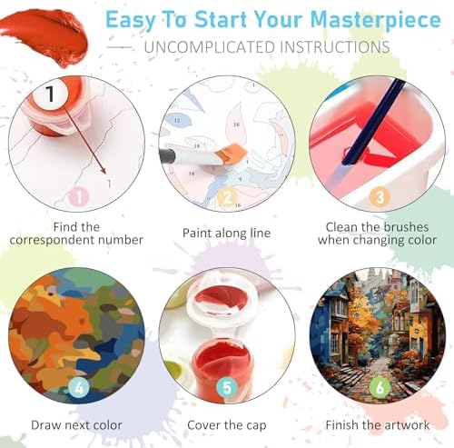 Offito Paint by Numbers Kit for Adults- Adult Paint by Number Kits on Canvas for Beginners, DIY Acrylic Oil Number Painting Kits for Home Wall Decor Gift 16"x20" (Without Frame) - Image 6