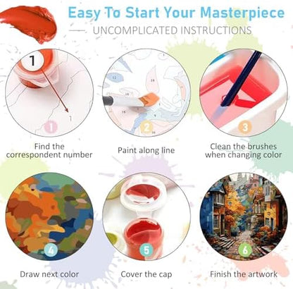Offito Paint by Numbers Kit for Adults- Adult Paint by Number Kits on Canvas for Beginners, DIY Acrylic Oil Number Painting Kits for Home Wall Decor Gift 16"x20" (Without Frame) - Image 6