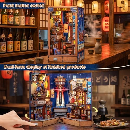 Cutefun Book Nook Kit - DIY Miniature Japanese Osaka Shinsekai Alley - Image 4