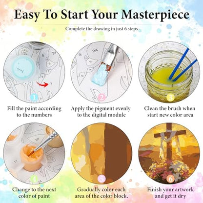 Dawnsphere Cross Paint by Numbers Kit for Adults Without Frame 16x20 in - Image 6