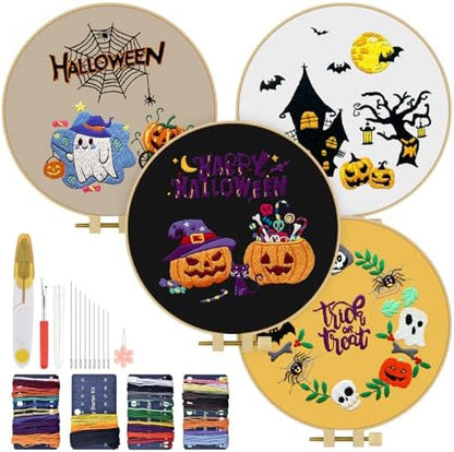 TINDTOP Halloween Embroidery Kit for Adult, Embroidery DIY Starter Kit by TINDTOP
