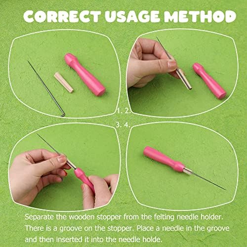 Wonvoc 80 Pcs Needle Felting Needles, 4 Sizes Triangle Felting Needles - Image 4