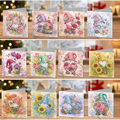 LAKEQUILL DIY Diamond Art Painting Greeting Kit, 12 Pieces, Creative Craft Set，Flower Goblin - Image 4