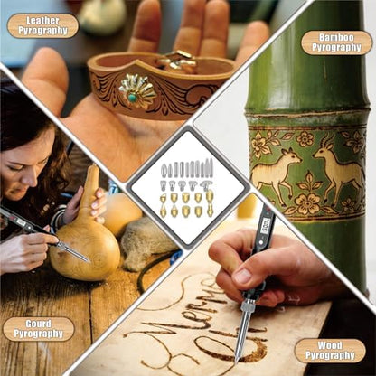 40Pcs Wood Burning Kit, Craft Culture Burning Tools for Beginners,Adults,Engraver, Carver, Pyrography,Adjustable Temp Wood Burning Pen Ideal for Woodworking and Carving - Image 5