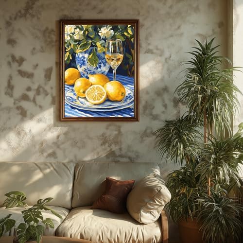 Paint by Numbers Kit for Adults Lemons, Adult Paint by Number Kits 16x20 in - Image 3