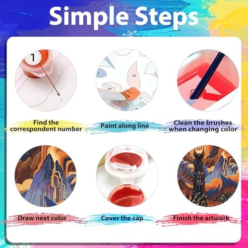 xcemhil Landscape Paint by Numbers Kit for Adults, Paint by Numbers for Adults Landscape, Adult Paint by Numbers Kits for Gifts and Home Wall Decor 16x20 Inch - Image 7
