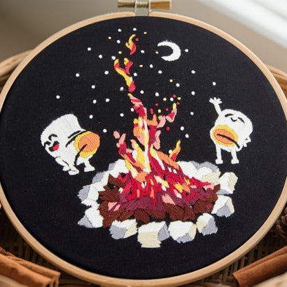 Crafmanoe Embroidery Kits for Beginners Adults, Cute Hand Embroidery Starter Kits, Counted Cross Stitch Kits for Beginners DIY Craft Kits for Adults Women, Embroidery Hoops, Thread and Video Tutorial - Image 2