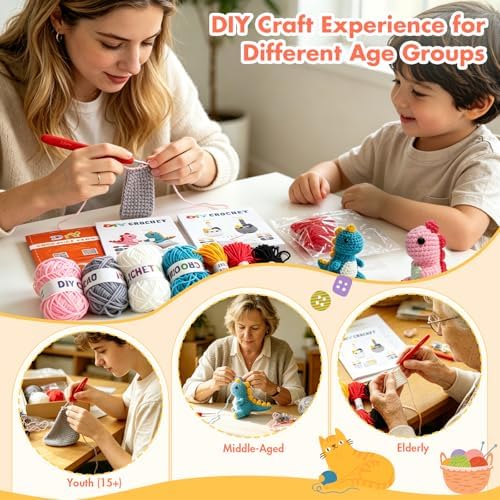 Easy Crochet Kit for Beginners with Step-by-Step Video Tutorials, 4PCS - Image 5