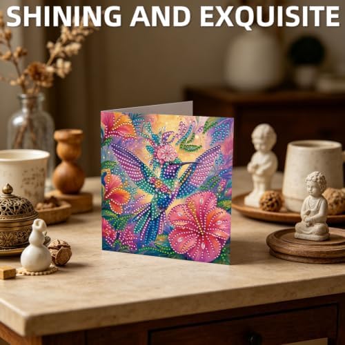 POETRYDRAW DIY Diamond Art Painting Greeting Card Kit, Creative Craft Set for Card Making，Flower Animals - Image 7