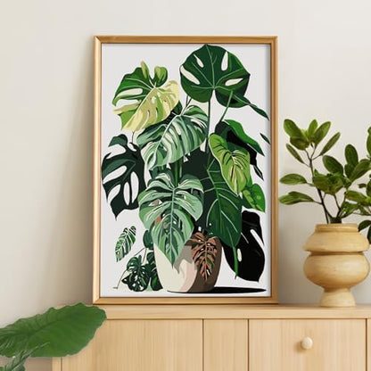 Framed Paint by Numbers Kit for Adults Beginners – Tropical Green Plants - Image 6