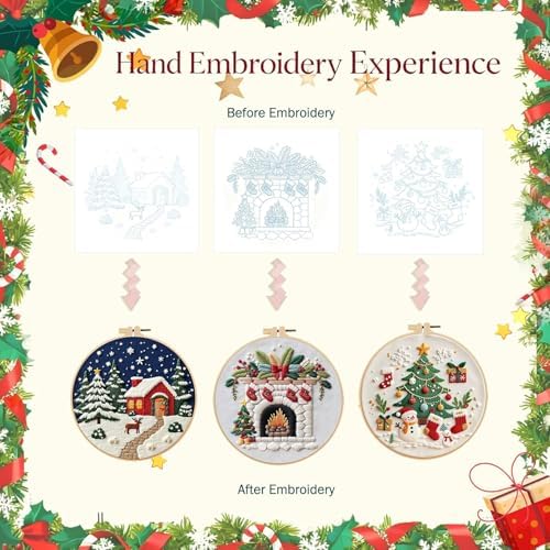 SCECALA 3 Pack Christmas Embroidery Kit - Image 5