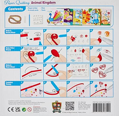 C.S. Kids DIY Paper Quilling Arts & Crafts Gifts - Animal Kingdom | 3D Design Kits for Kids, Make Your Own Art (Strips & Tools Included) - Image 2