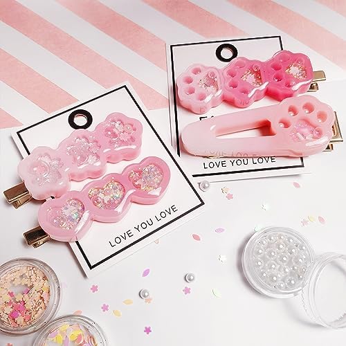 Hair Clips Resin Shaker Molds Set Barrette Pack of 12 Epoxy Silicone Trays Precision Tip Applicator Bottle Kit Bundle - Image 5