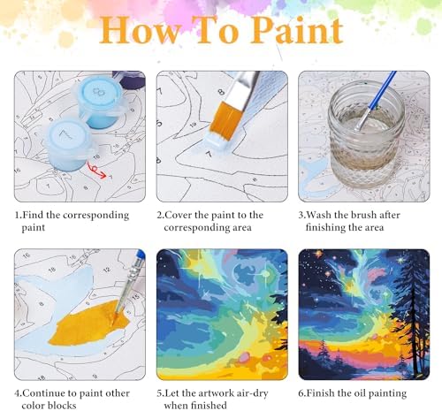 Paint by Numbers Kit for Adults, Northern Light & Aurora, 16x20 Inch - Image 4