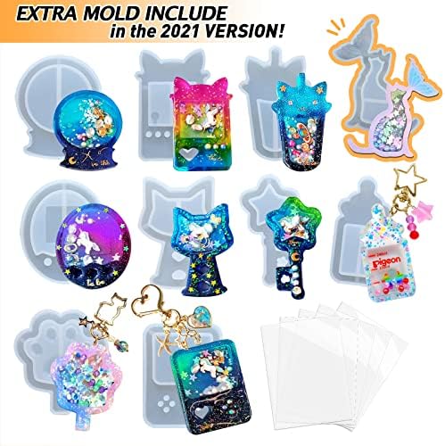 Resin Shaker Molds Set Game Consoles, Bottle, Cat's Paw, Crystal Ball 10 Silicone Trays with 5 Seal Films - Image 3