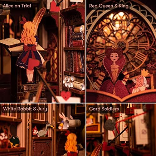 MiniCity Alice in Wonderland Book Nook Kit, DIY 3D Wooden Puzzle with LED - Image 3