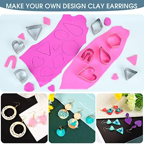 Clay Earring Making kit,32 Cutters,24 Clay,30 Hooks&Rings,Gift Box for Teen - Image 5